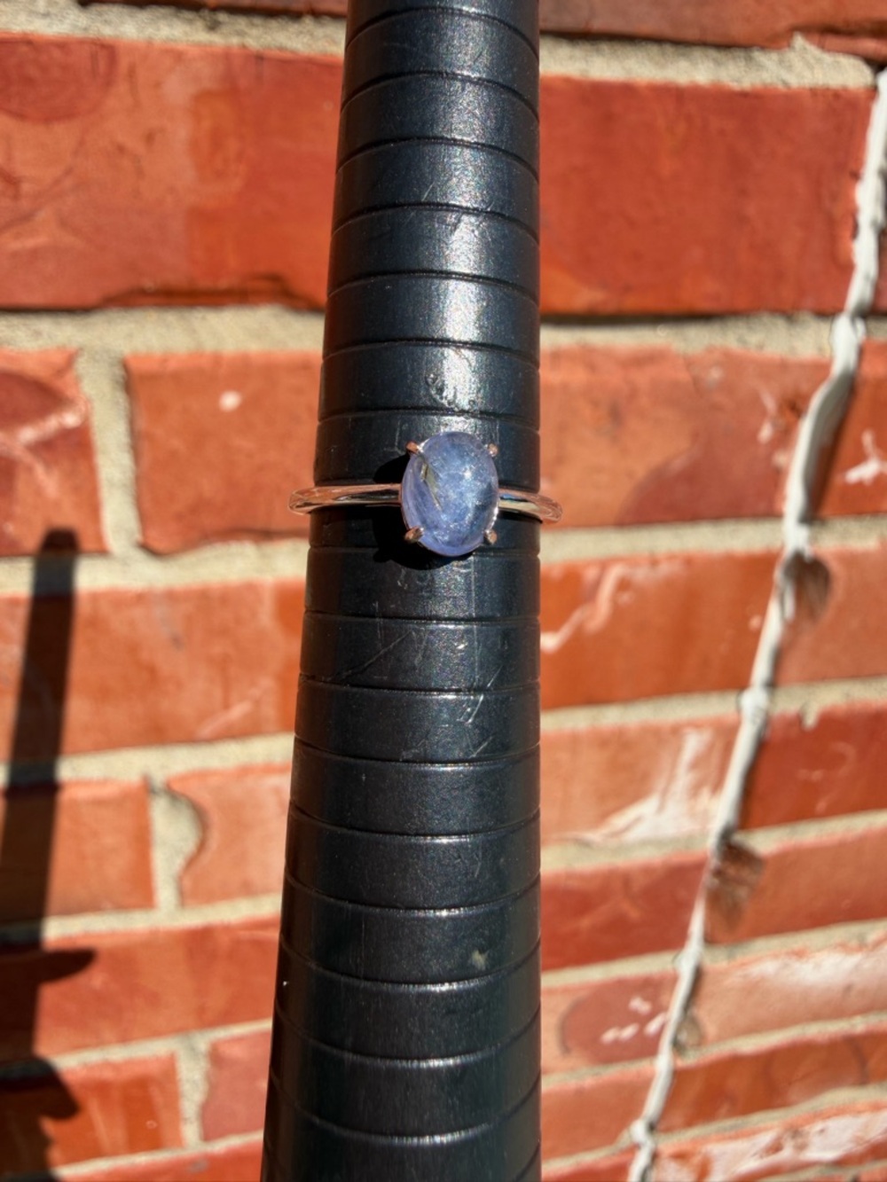 Sterling Silver Purple Spinel Oval Gemstone Ring